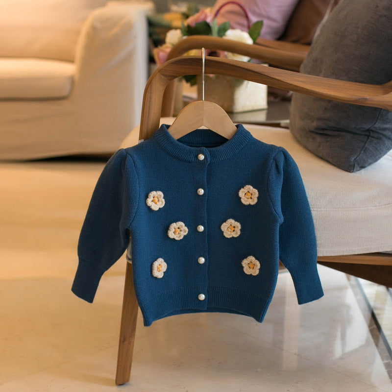 Children's Sweater Flower Girls Cardigan