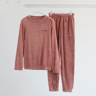 Coral fleece couple pajamas