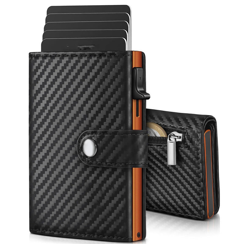 Anti-theft Aluminum Card Holder Pop-Up Tri-Fold Card Case Minimalist Mens Wallet