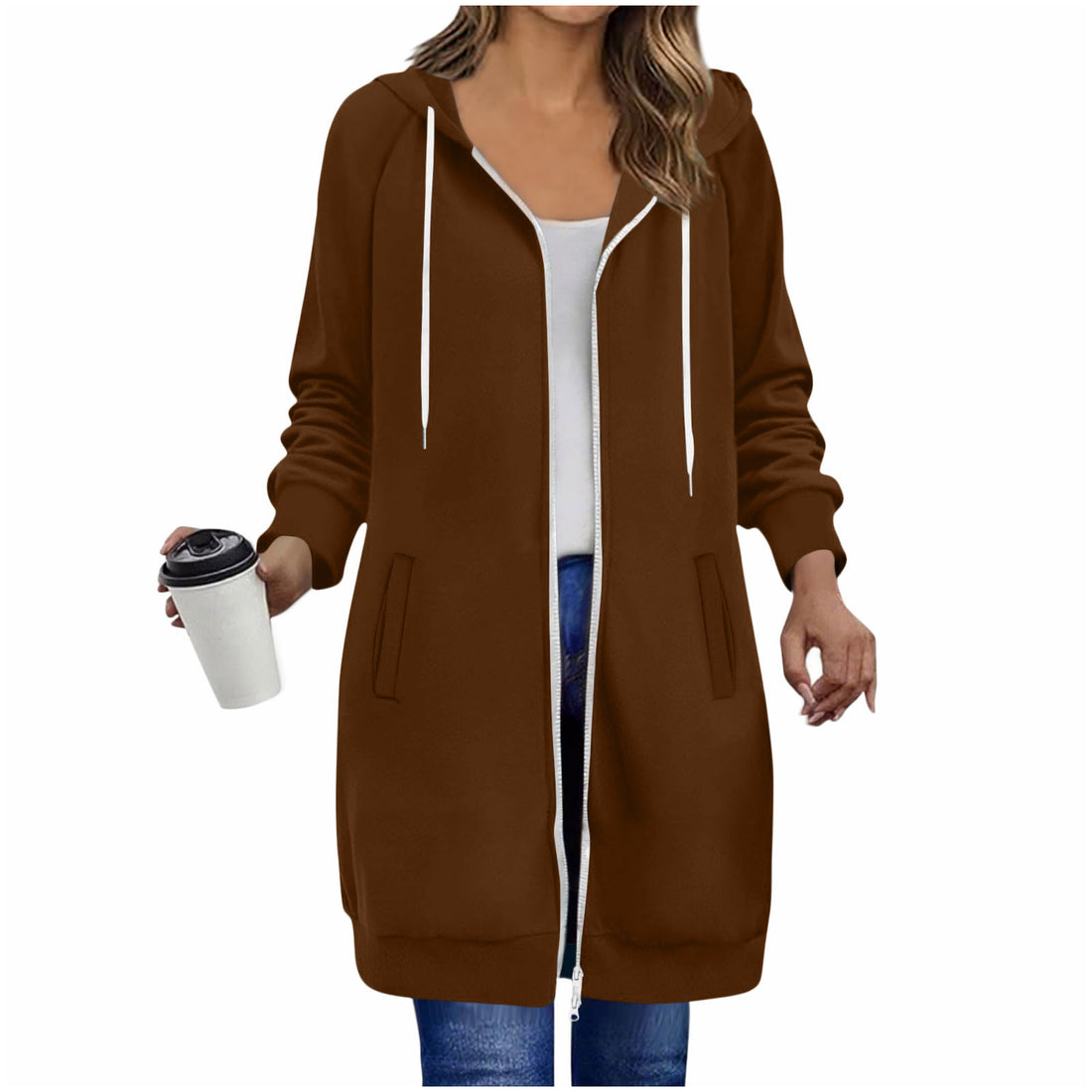 Womens Hooded Sweatshirt Casual Jacket