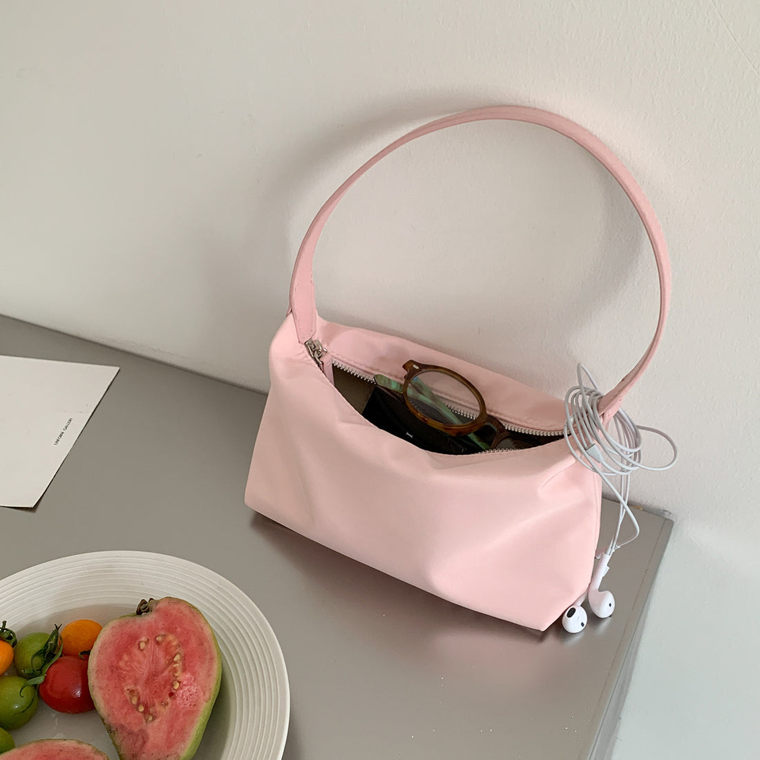 Nylon Fabric Minimalist Instagram-style Small Square Shoulder Bag