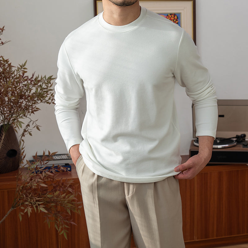 Long Sleeve T-shirt Men Fashion Round Neck