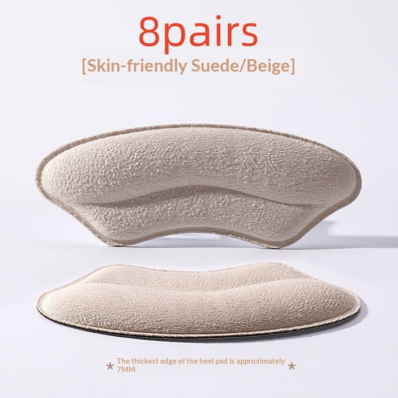4D Lip Shape Suede Heel Grips - Anti-Slip Half Size Insoles for Women High Heels Shoe Padding