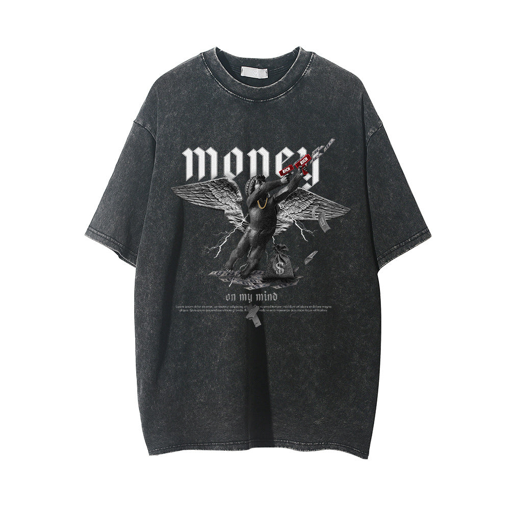 Printed Washed And Worn T-shirt For Men