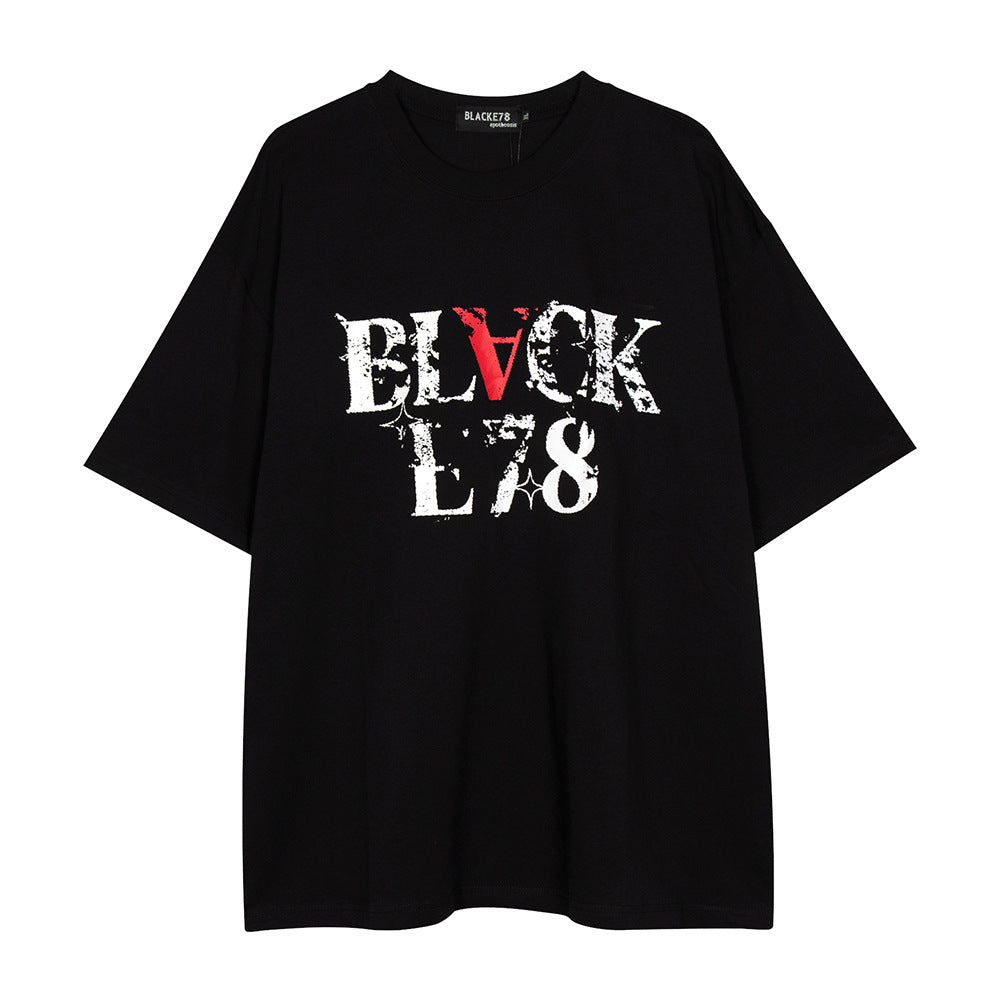 Fashion Letter Print Casual T-shirt Men