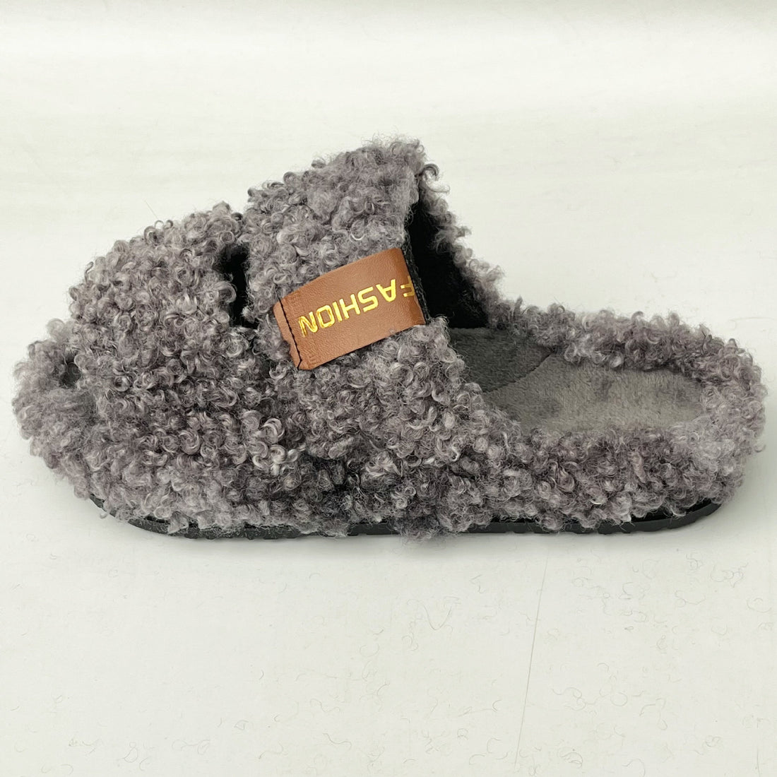 Women's Double Strap Flat Indoor House Shoes With Soft Faux Fur Lining For Winter Comfort
