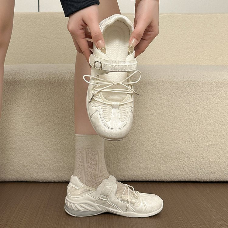Niche Platform German Army Trainers Women, 2026 Autumn New Arrival Versatile Casual Athletic Shoes, Straps Hook And Loop Fastener Mary Jane Sneakers