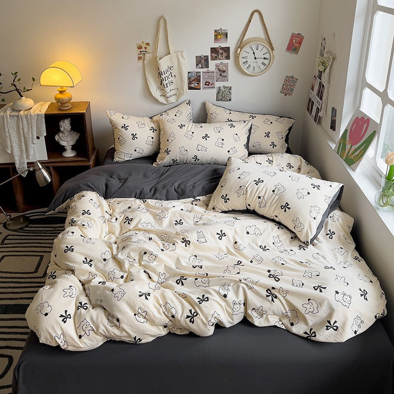 Fitted Sheet Bedding Single Duvet Cover