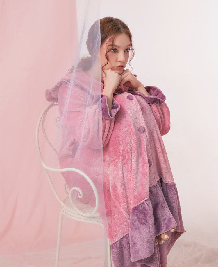 بيجامات شتوية نسائية طويلة من الفلانيل