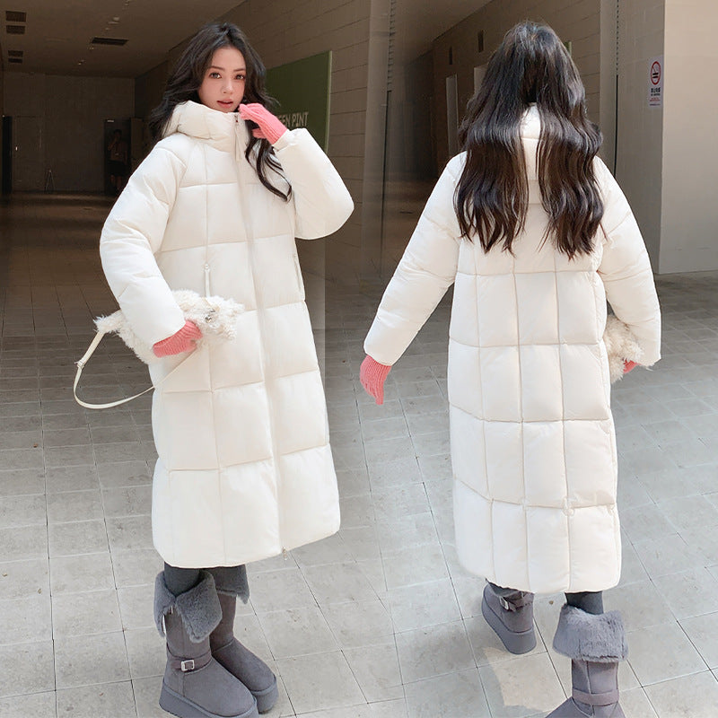 Thickened Knee-length Black Puffer Coat