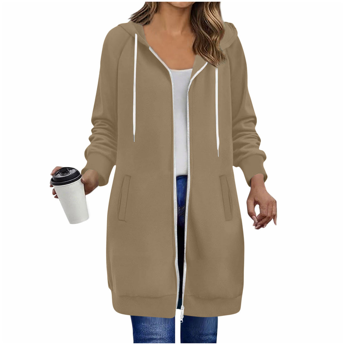 Womens Hooded Sweatshirt Casual Jacket