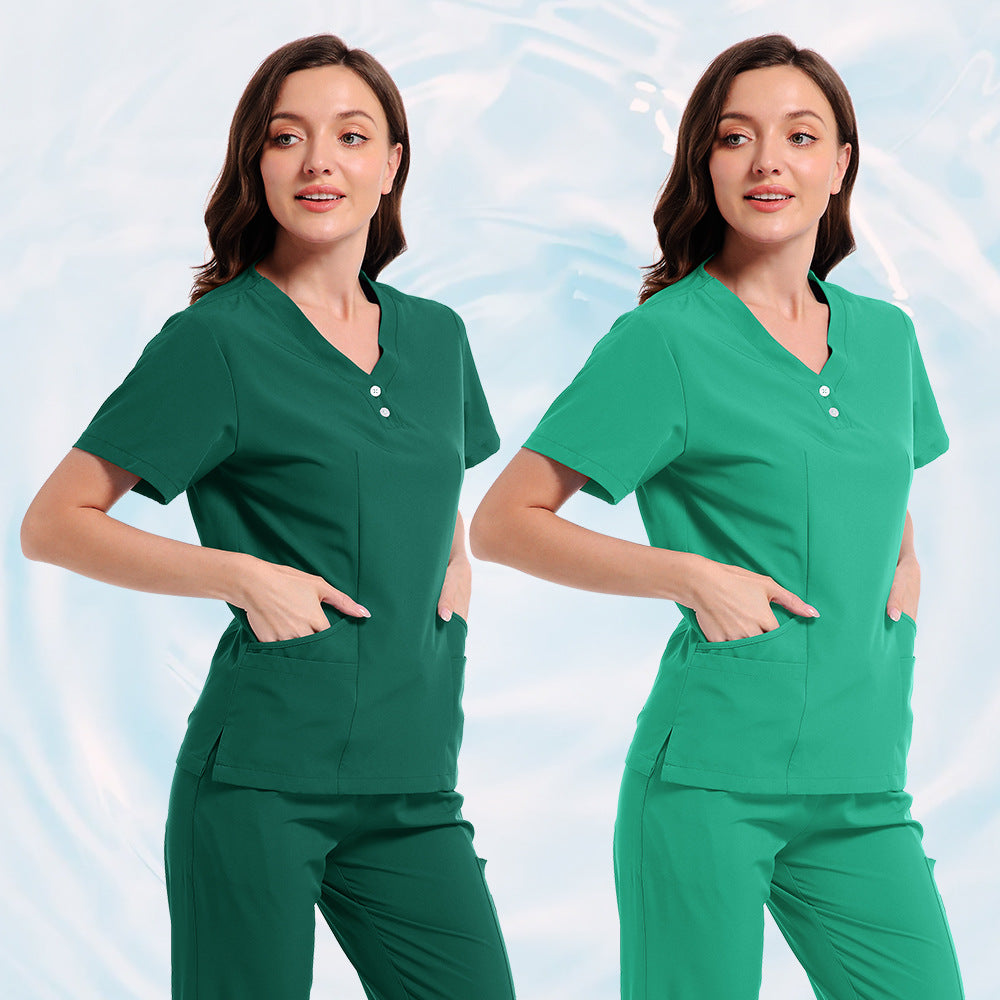 طقم زي عمل تمريض مكون من بلوزة وسروال