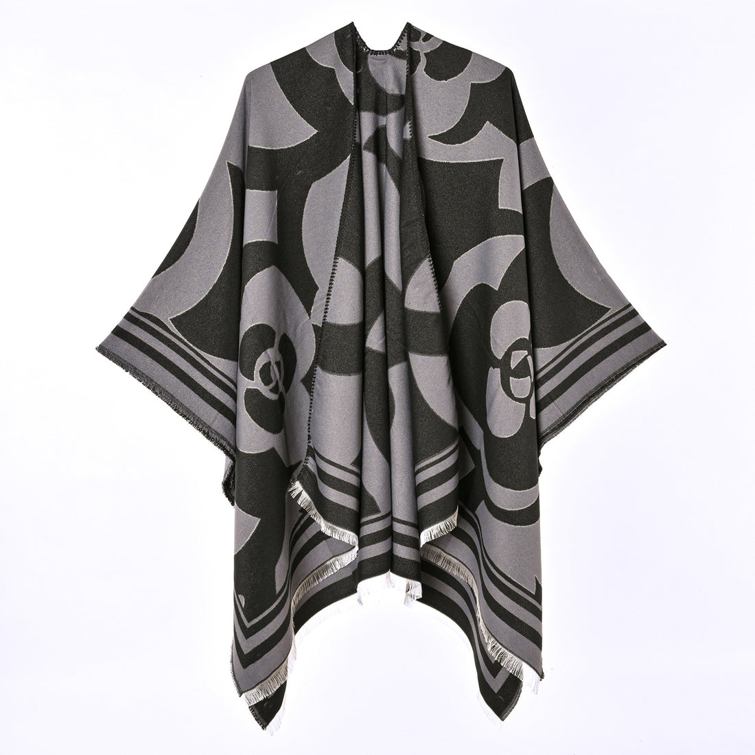 Women's Faux Cashmere New Outerwear Large Shawl, Women's Winter Warm Scarf Spring Autumn Four-Season AC Room Decorative Split Poncho