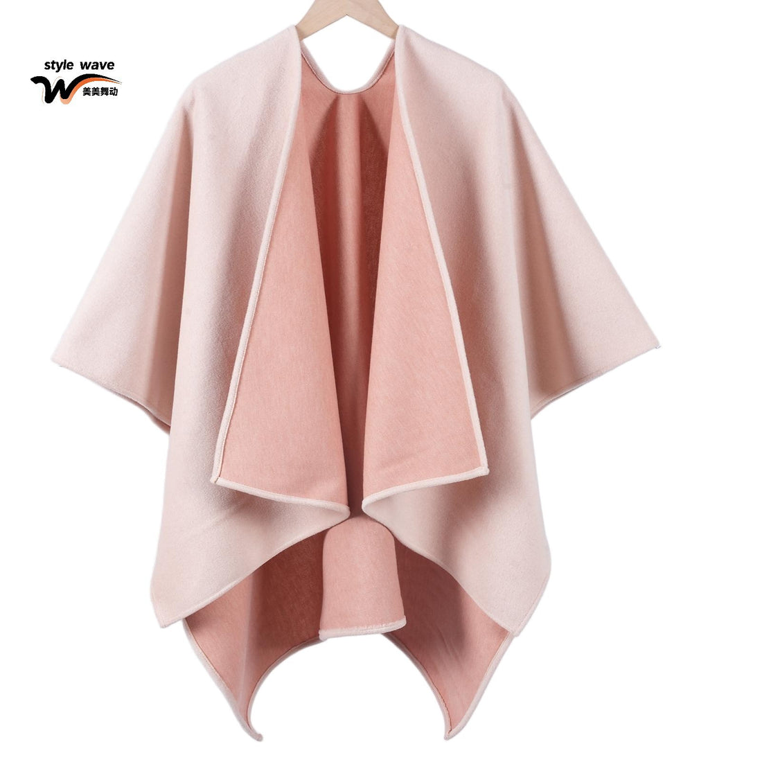 Women's French Luxury Thick Warm Shawl Coat, Loose Slouchy Autumn Winter Shawl