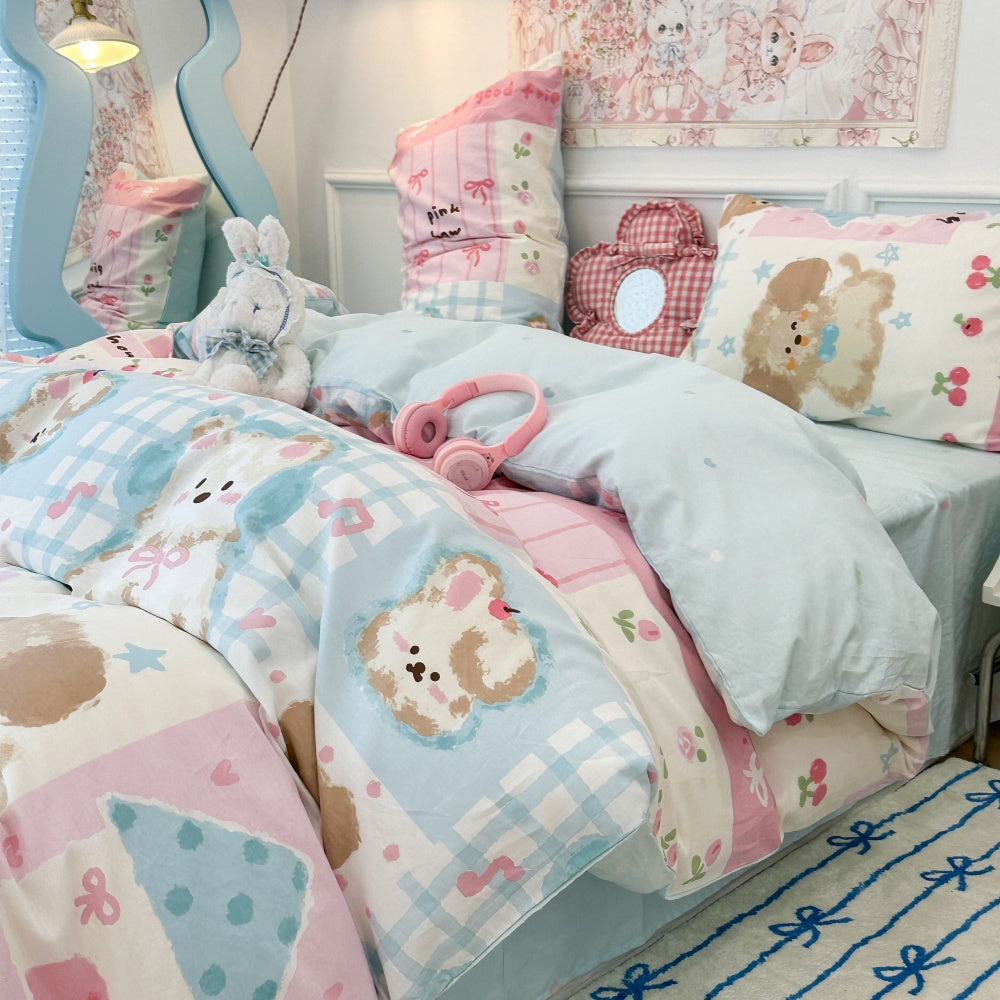 Cotton Bed Sheet And Duvet Cover Three-piece Set