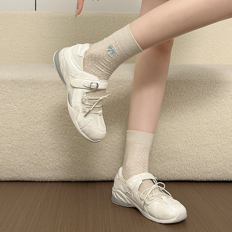 Niche Platform German Army Trainers Women, 2026 Autumn New Arrival Versatile Casual Athletic Shoes, Straps Hook And Loop Fastener Mary Jane Sneakers